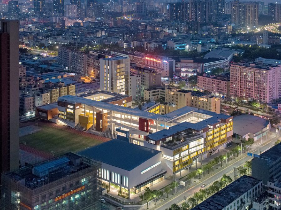 学校夜景设计效果图