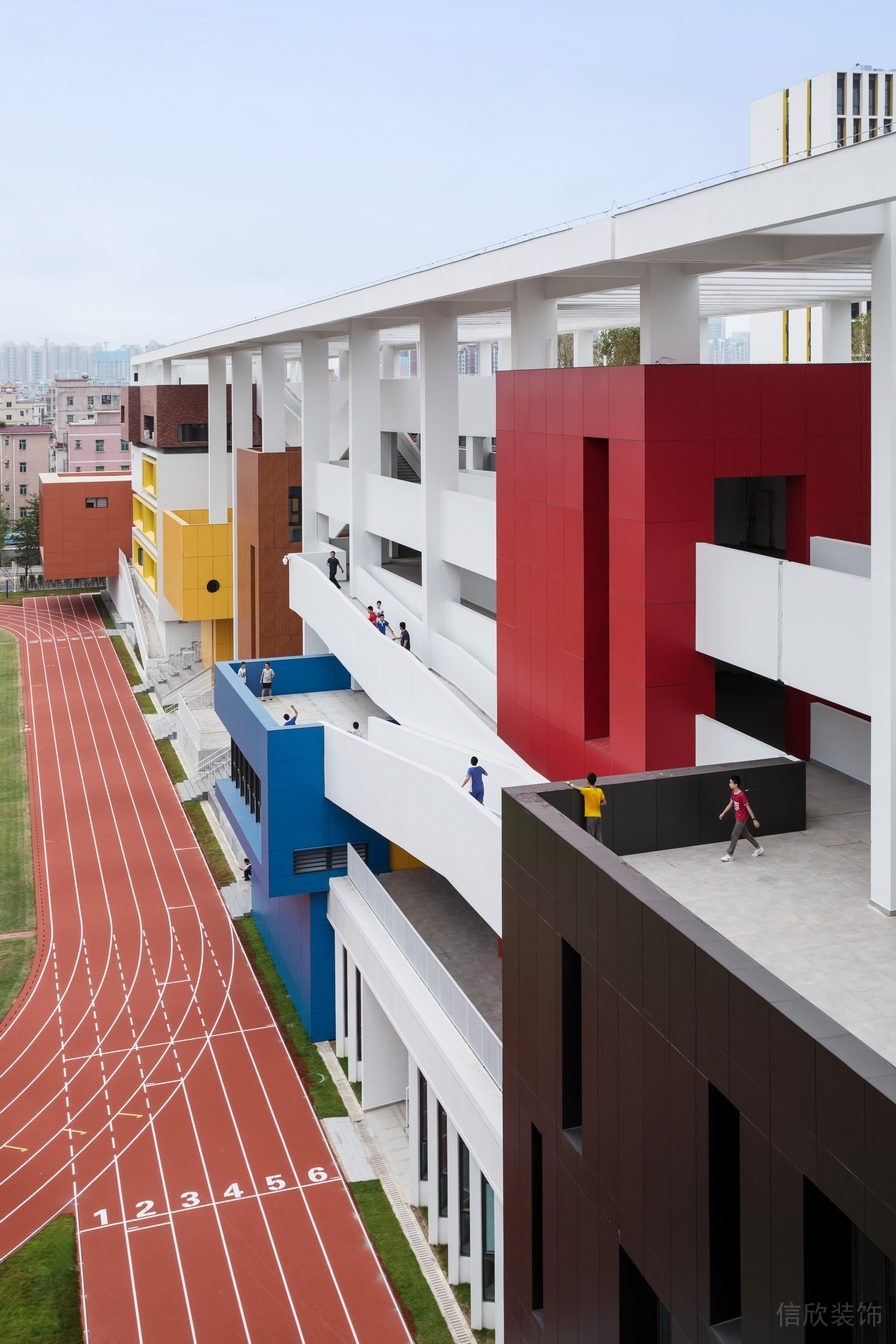 学校装修设计楼层彩色效果图