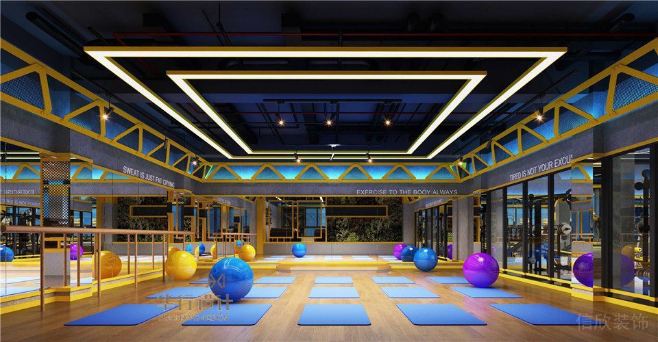 安徽环球健身会所设计_瑜伽练习区