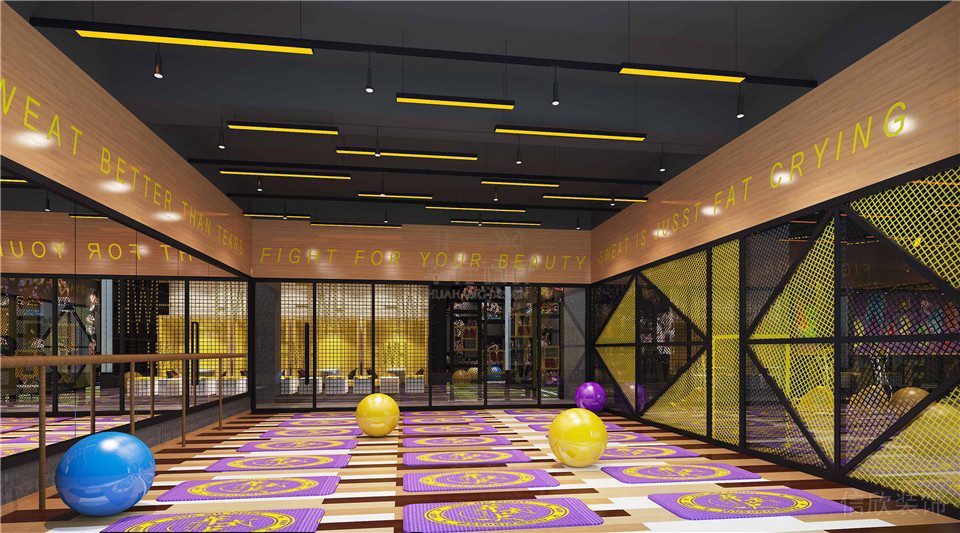 华武决东门店深圳健身房装修设计-瑜伽室 华武决东门店深圳健身房装修设计-瑜伽室