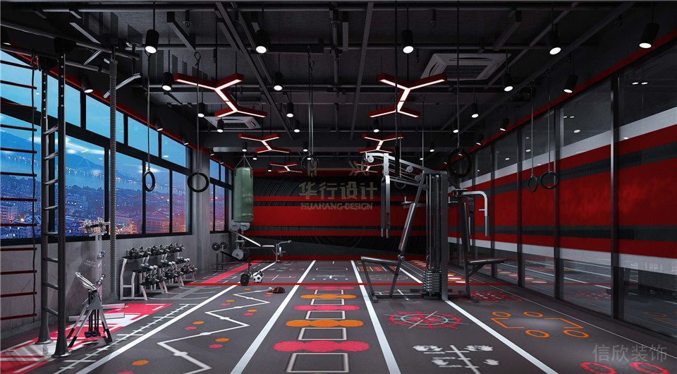 健身房装修设计自由健身-多功能区