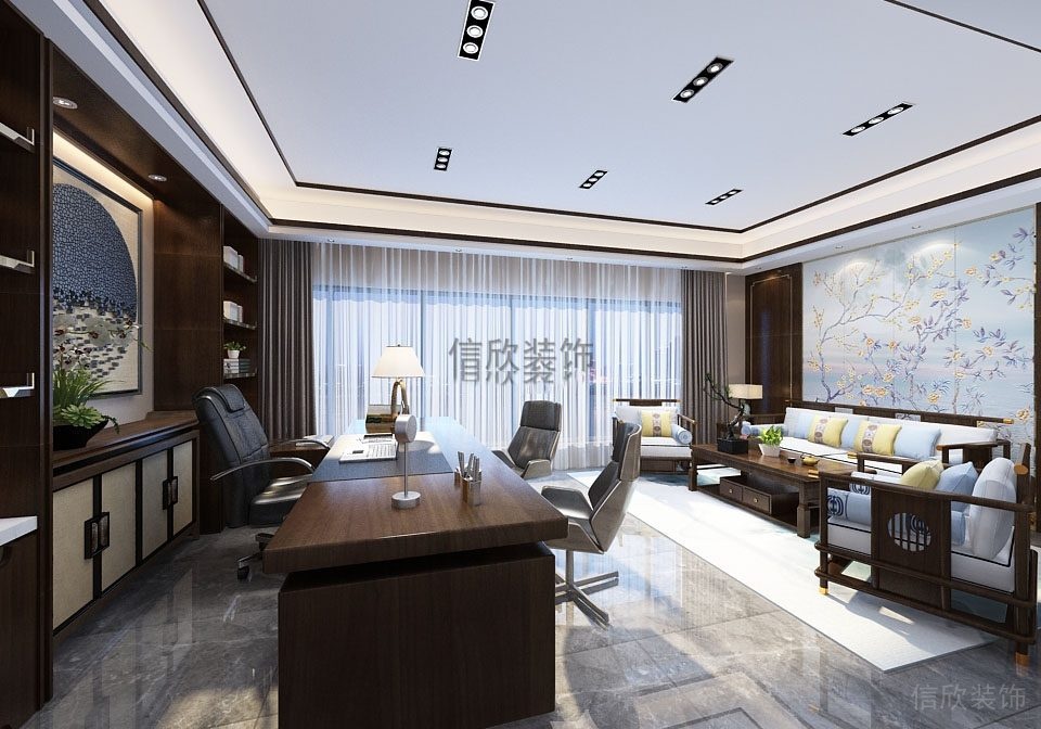 深圳罗湖中式办公室装修设计总经理室二