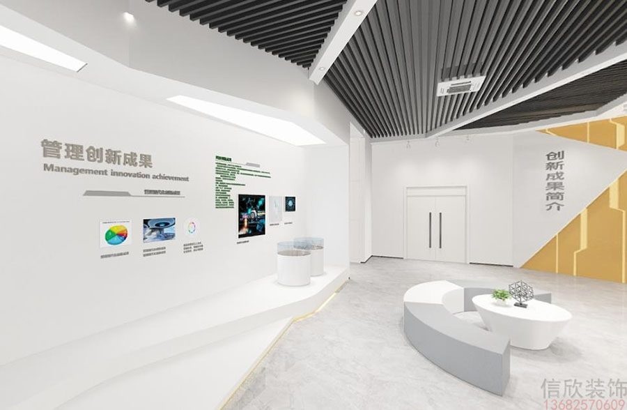 深圳盐田公司展厅装修设计墙面展示