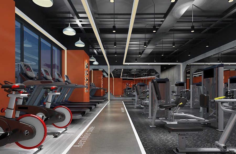 长沙博瑞健身房装修设计-跑步区