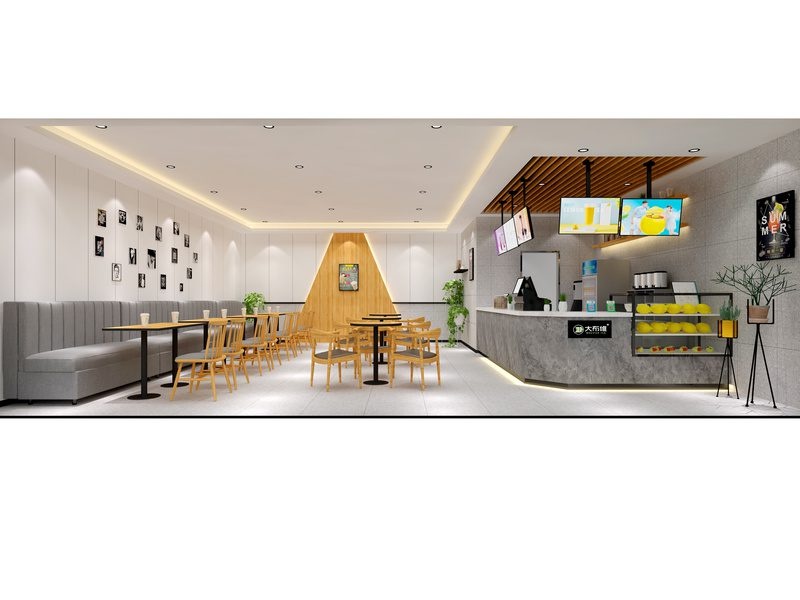 福田餐厅装修奶茶店设计效果图