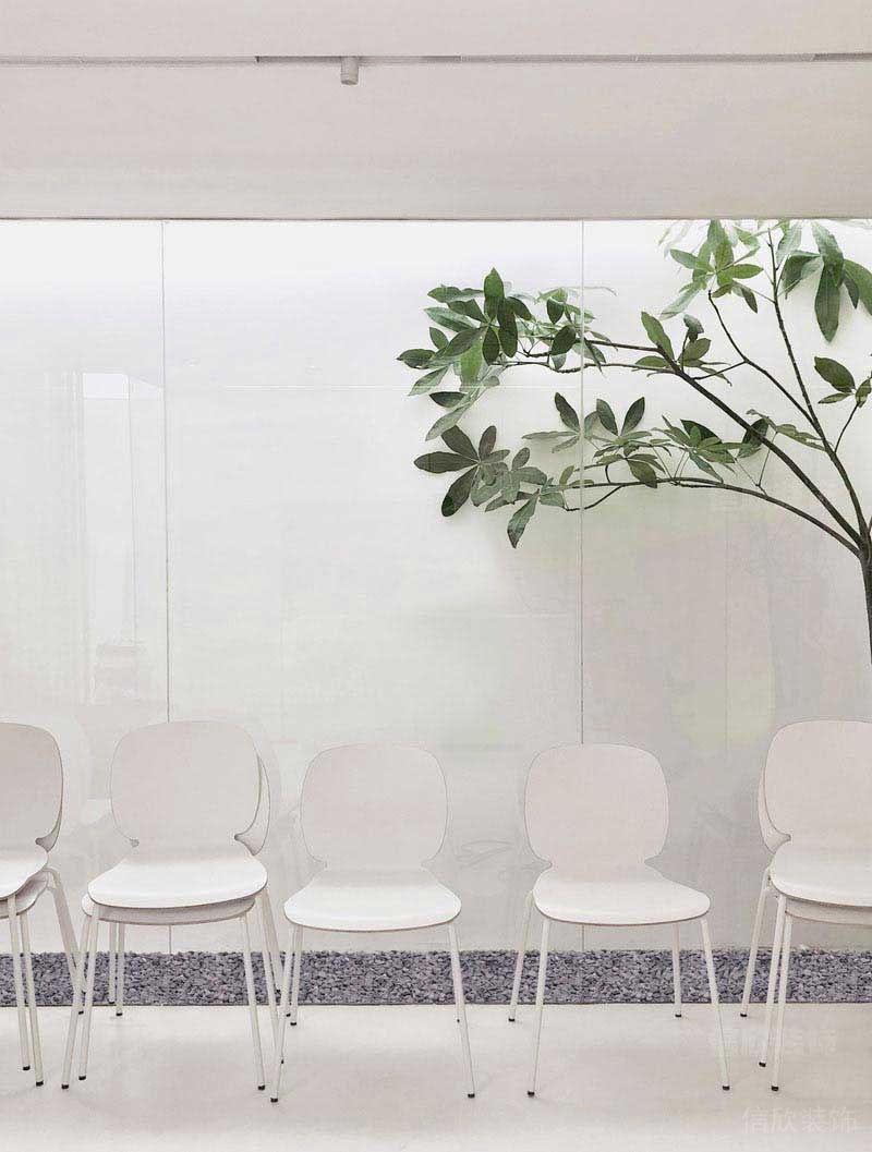 办公室现代风白色背景墙效果图