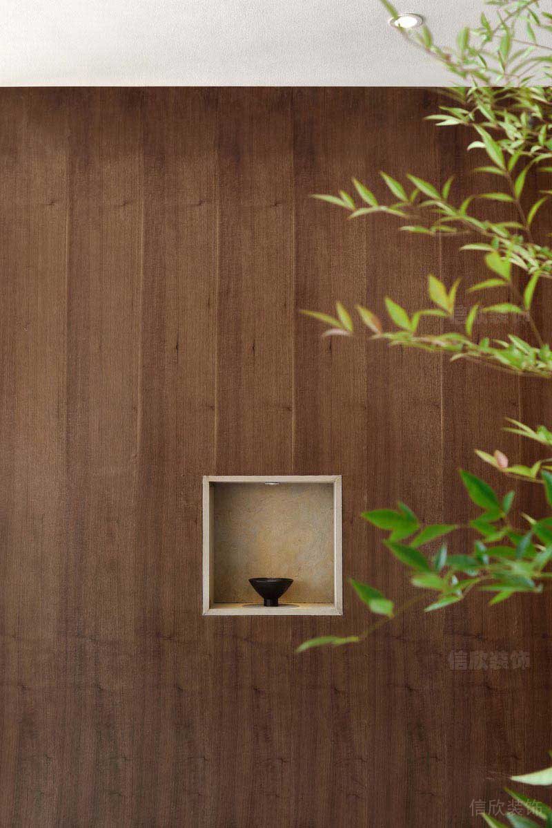 办公室现代风实木装饰墙效果图