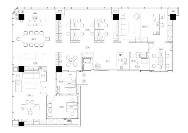 办公室现代简约风设计图 (5)