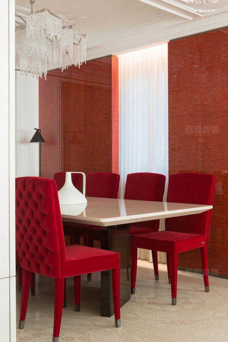 餐厅红色餐椅设计效果图