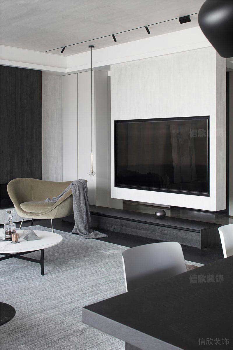 黑白灰的客厅设计方案