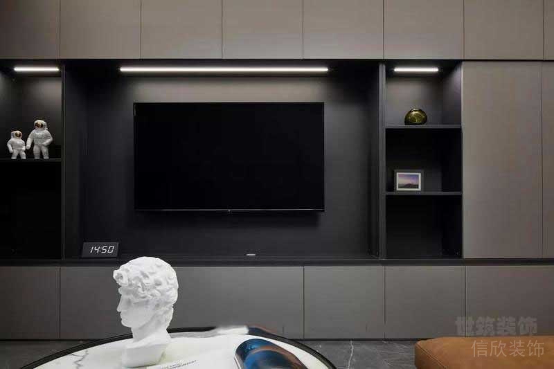 现代风格样板间客厅电视背景墙