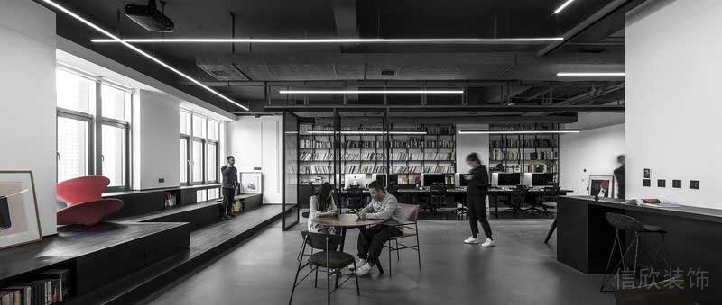 现代工业风办公室公共交流区实景图