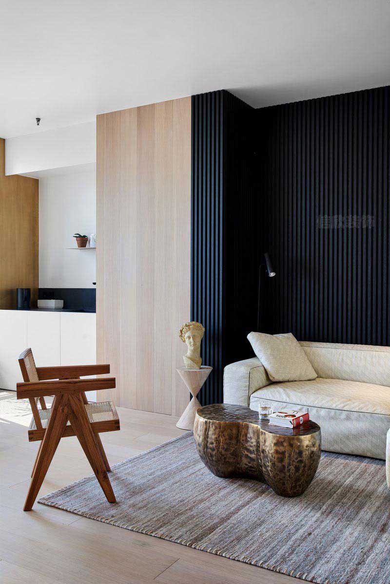 现代客厅黑色沙发背景设计方案