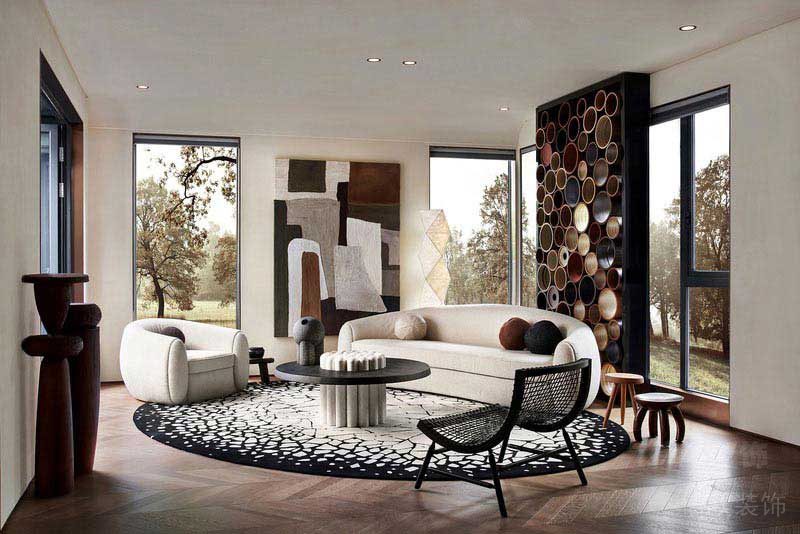 新居现代简约风沙发背景墙效果图(1)