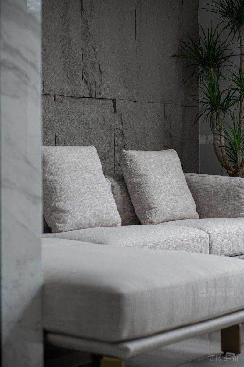 新居现代简约风文化石沙发背景墙效果图