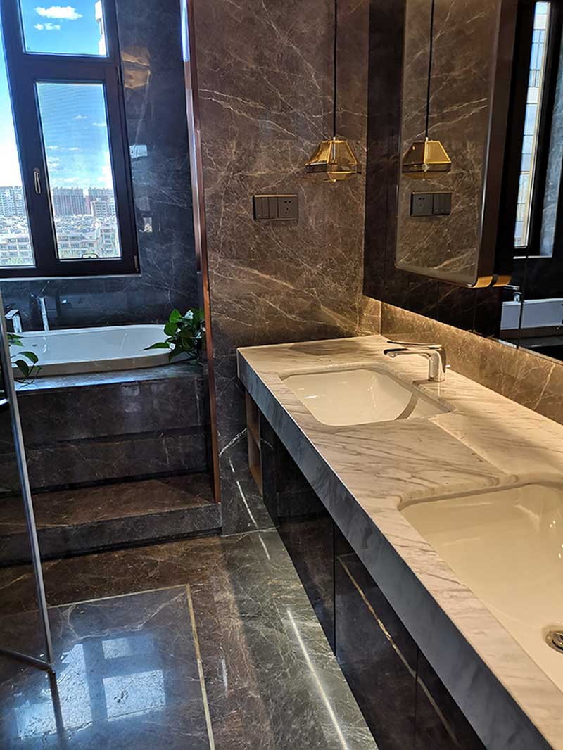 深圳南山新中式家居装修设计图主人房卫生间洗手台