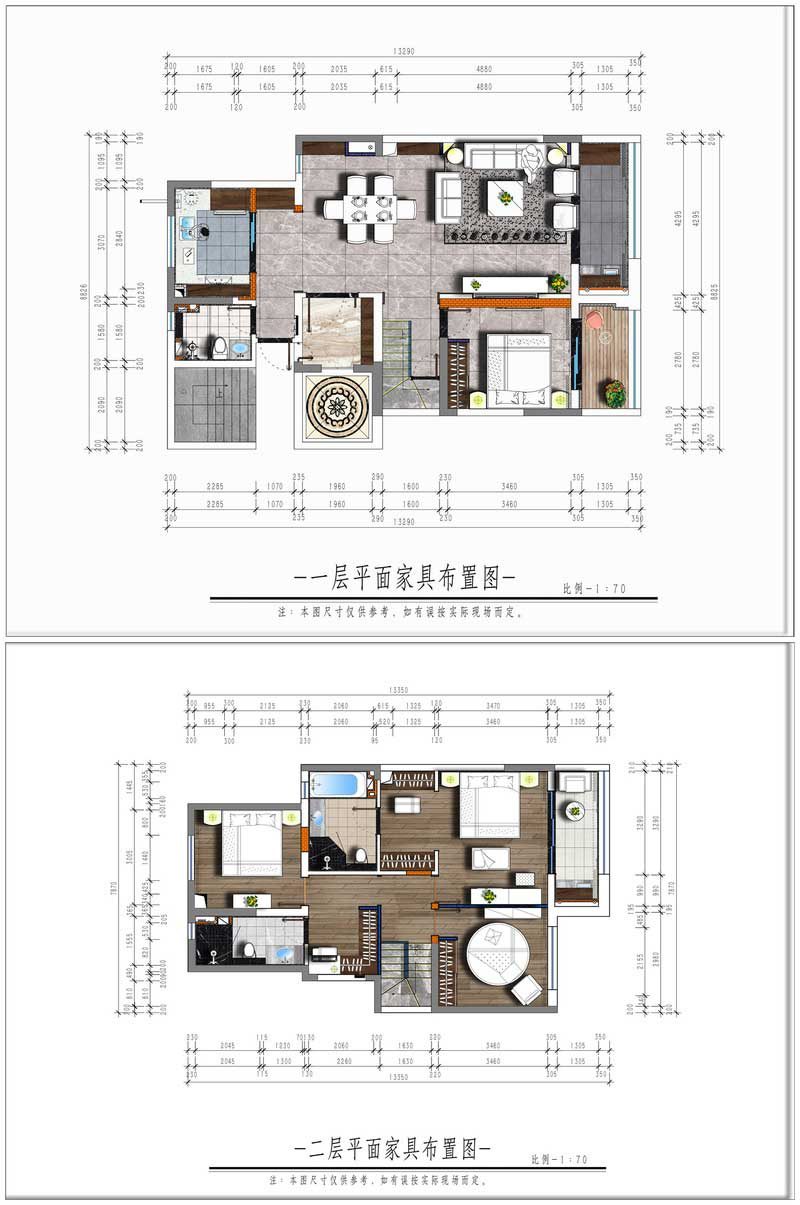 深圳南山新中式风格家居装修平面布置图