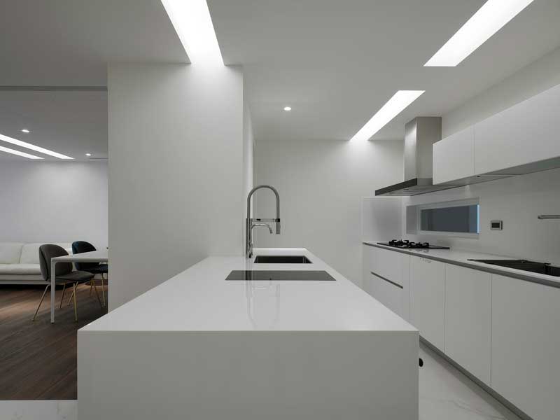 深圳龙华民治极简风格旧房翻新改造装修案例开放式厨房