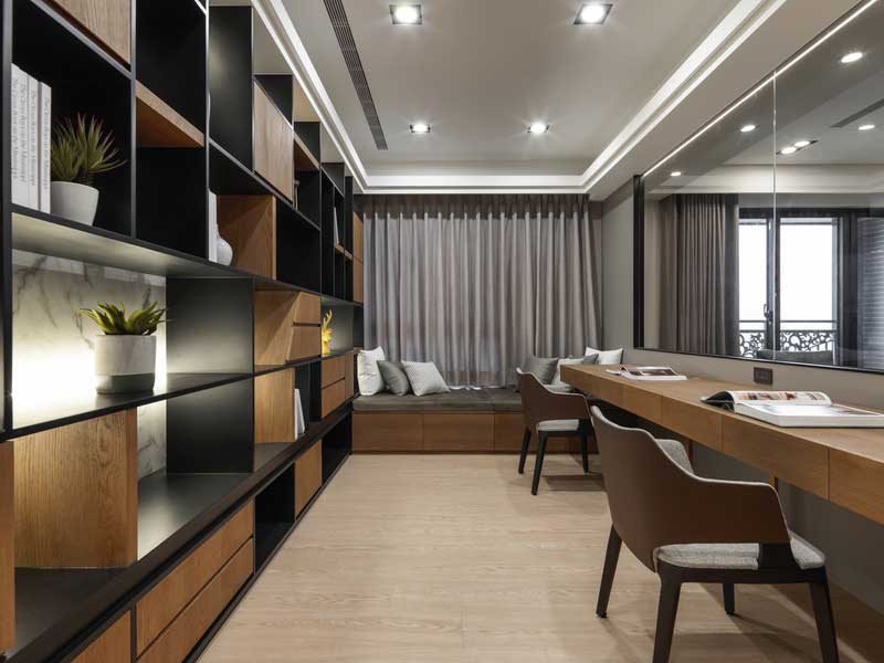 深圳罗湖区现代风格100平方家庭装修工程案例书房