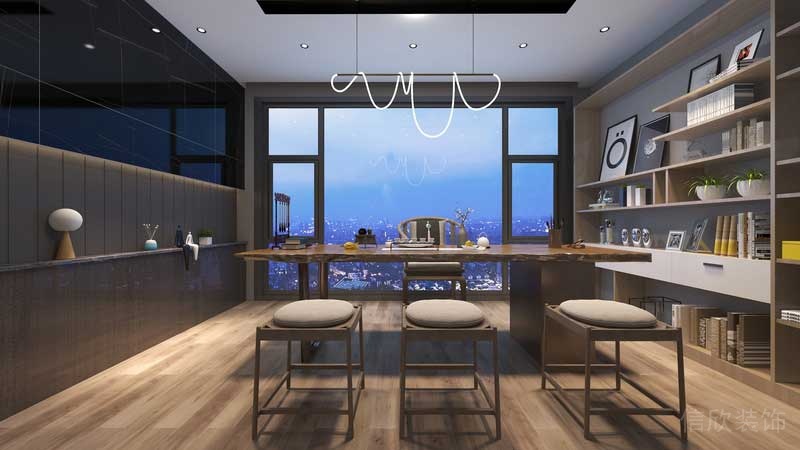 深圳罗湖区后现代家庭住房装修设计方案客厅茗茶区