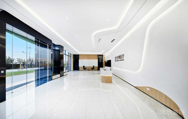 深圳龙华现代风格大型办公室装修设计前厅