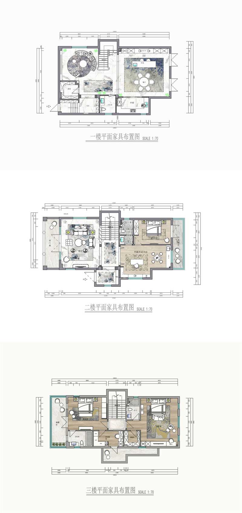 深圳盐田区意式轻奢新房设计装修工程案例平面布置图 深圳盐田区意式轻奢新房设计装修工程案例平面布置图