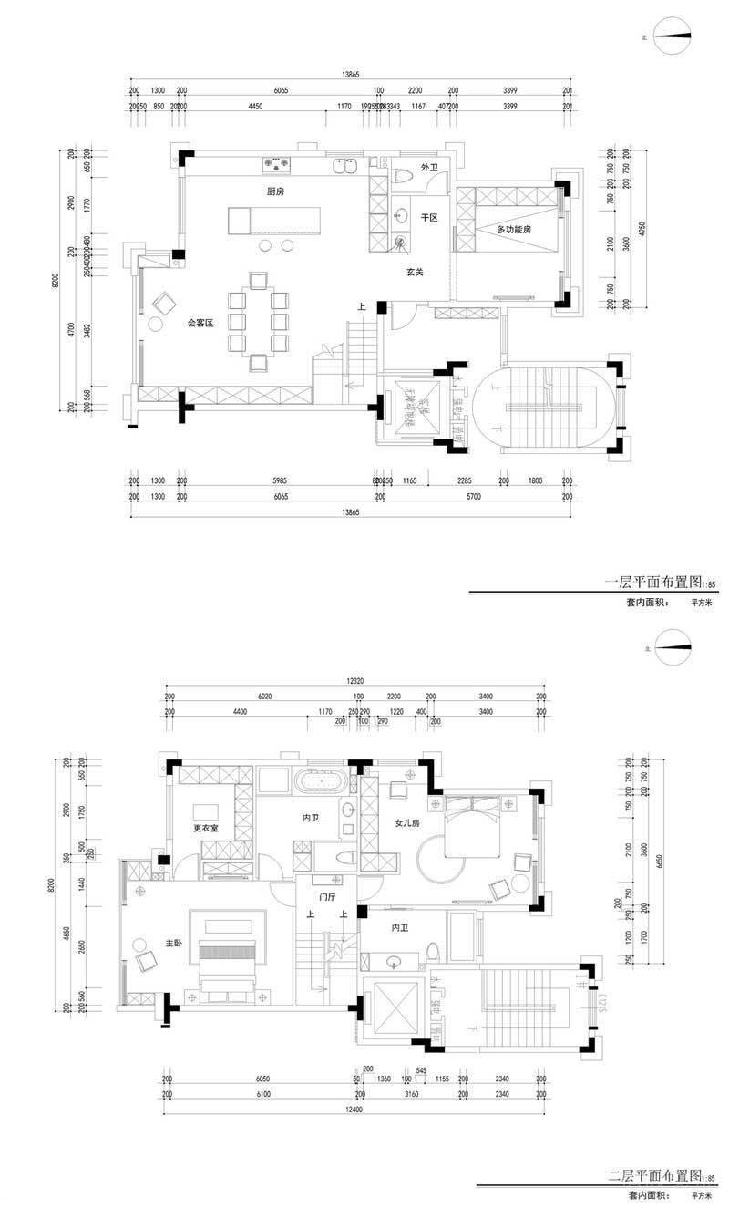 深圳龙岗平湖现代风格新房装修设计效果图平面布置图