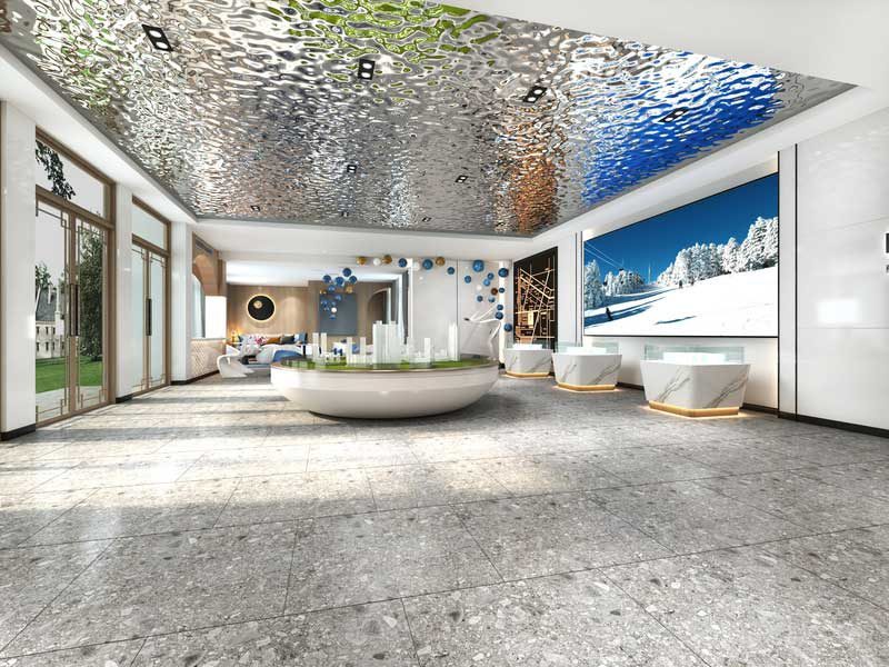 深圳盐田区现代中式风格办公室装修设计展示区空间设计效果图