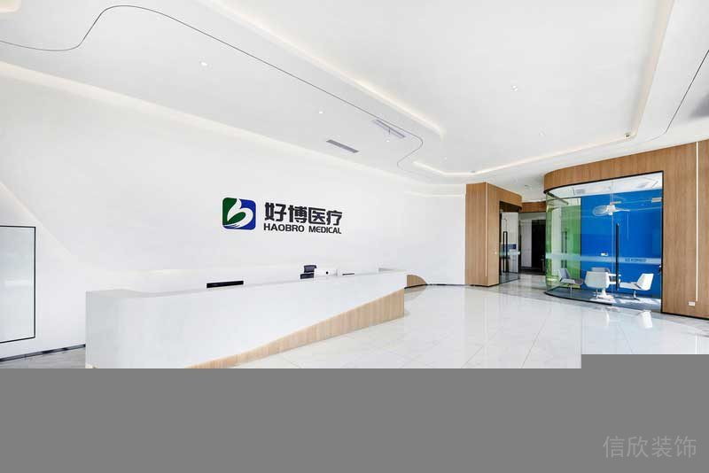深圳龙华现代风格大型办公室装修设计前台