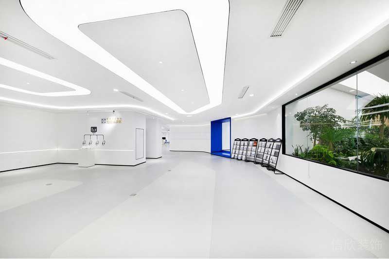 深圳龙华现代风格大型办公室装修设计材料质感