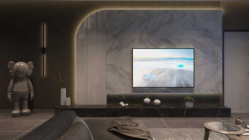 深圳罗湖现代美式家庭套房装修实景图电视背景墙