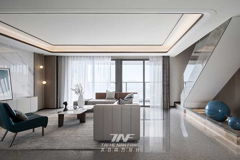 深圳龙华新中式家庭住宅装修客厅家具