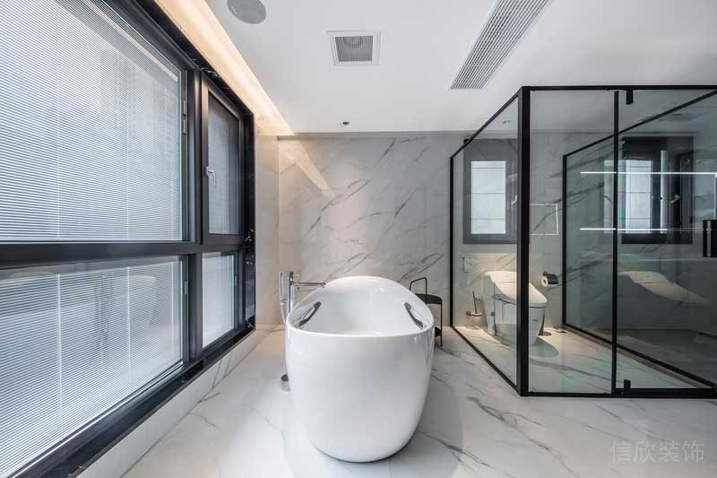 深圳南山极简风格家庭三居室装修设计图主卫淋浴区