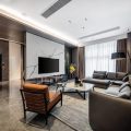 深圳南山极简风格家庭三居室装修设计图客厅效果图