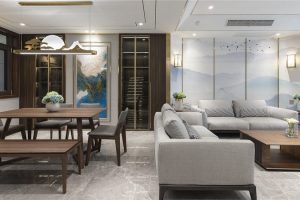 深圳南山新中式风格家居装修客餐厅效果图