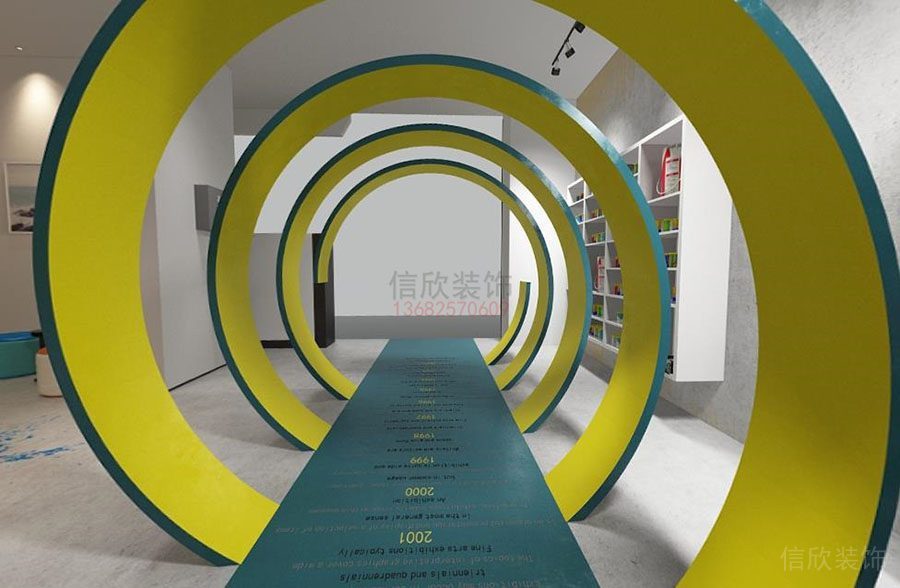 深圳三棵树油漆展厅装修设计 圆形通道