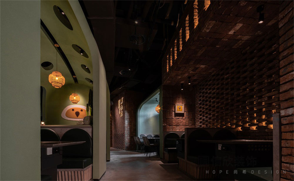 深圳宝安简约风格椰子鸡餐厅装修设计色彩构成