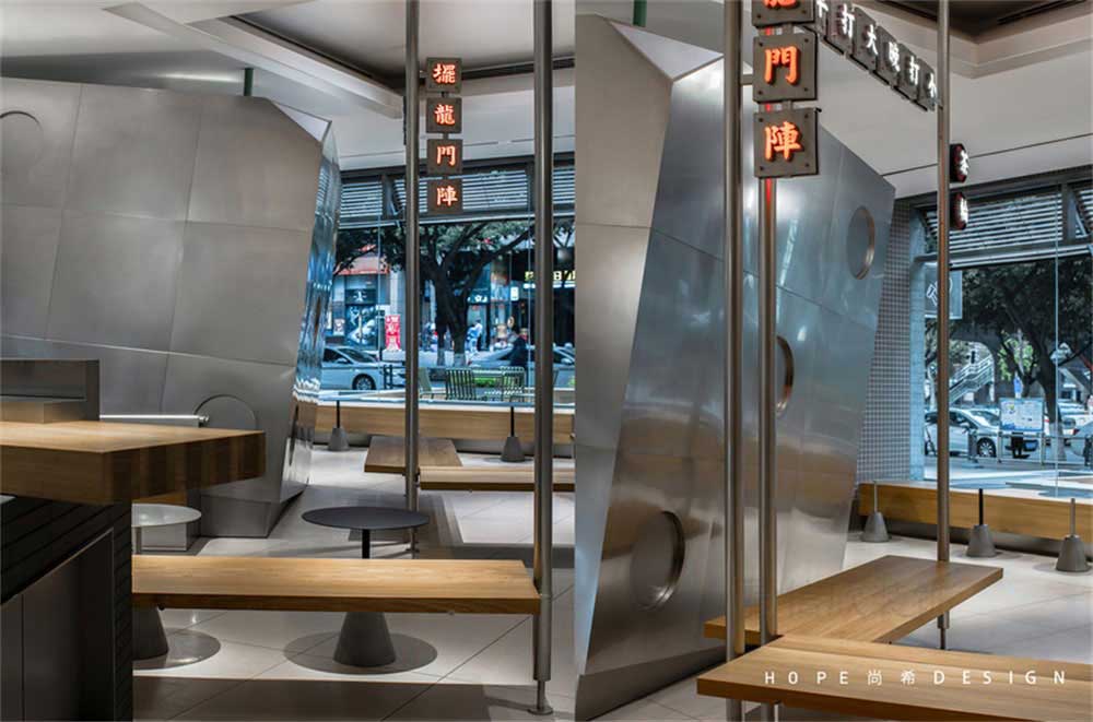 深圳南山现代中式风格喜茶冷饮店装修装饰灯箱