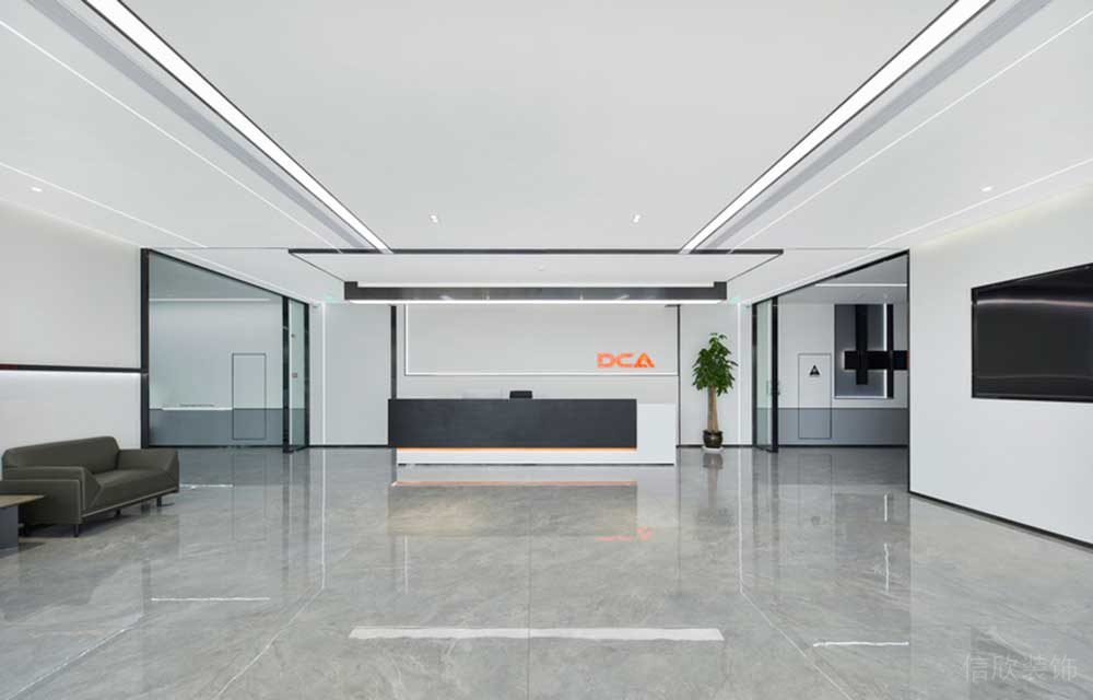 南山区讯美科技广场现代风格办公室装修前厅效果图