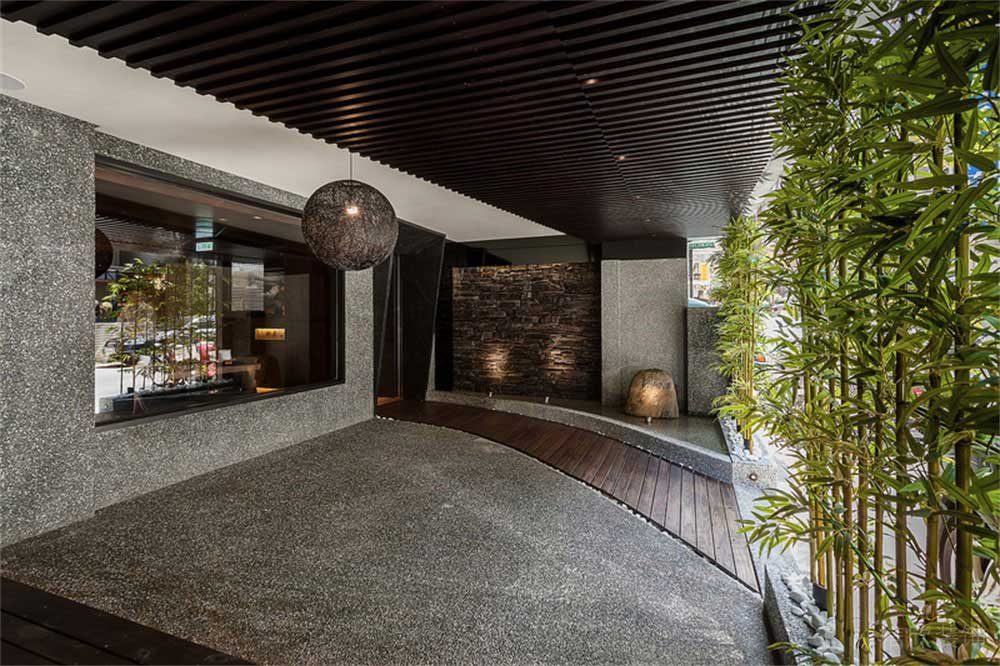 深圳宝安简约风中餐厅装修设计案例艺术园林庭院