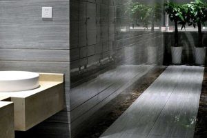 灰色办公室卫生间装修效果地台设计防水大理石瓷砖洗手台设计