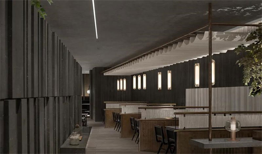 简约风格日本料理铁板烧餐厅装修设计元素概念