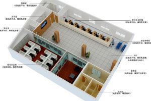 办公室彩色渲染效果图