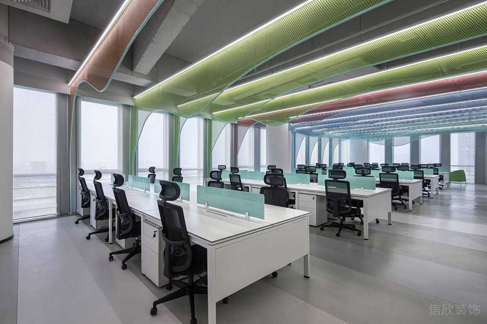 现代风格办公空间办公厅设计装修图