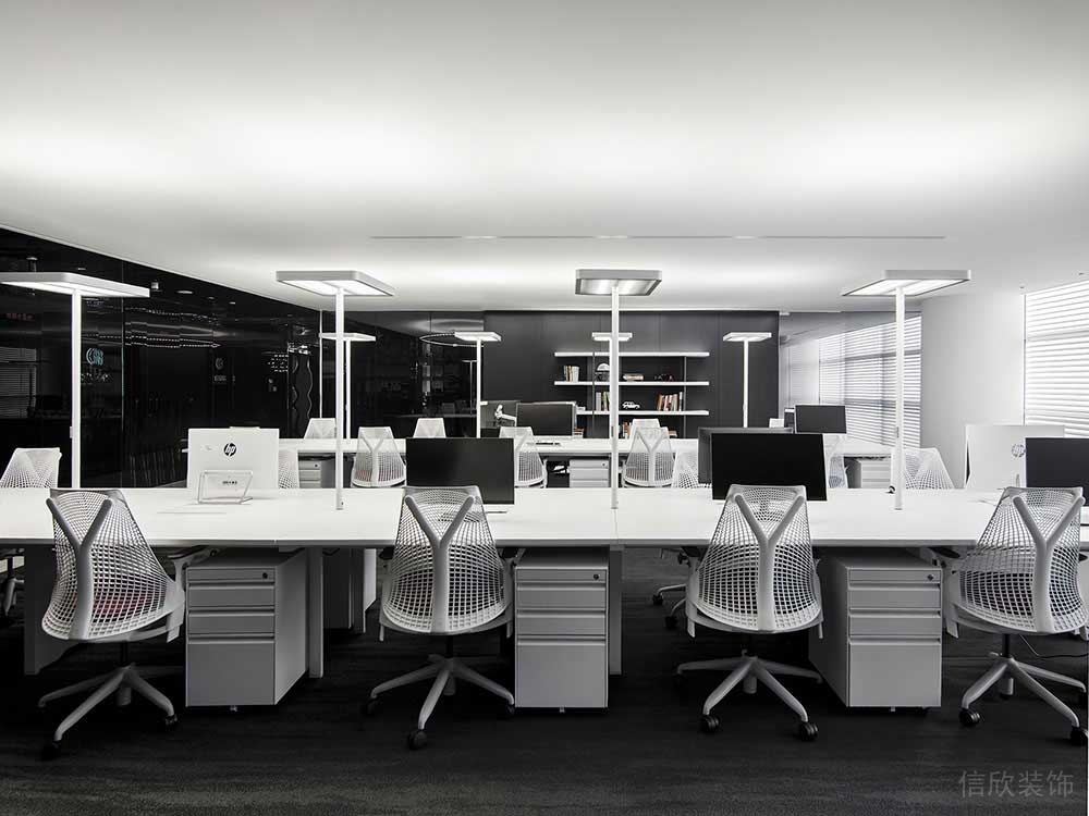 现代风格商务办公空间日常办公区装修图