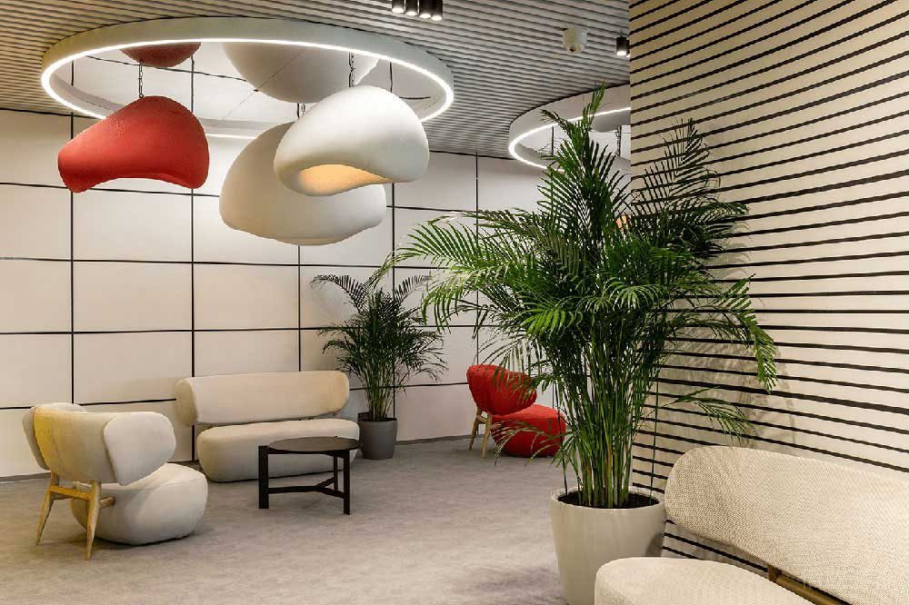 现代风格商务办公空间休闲区空间设计装修图