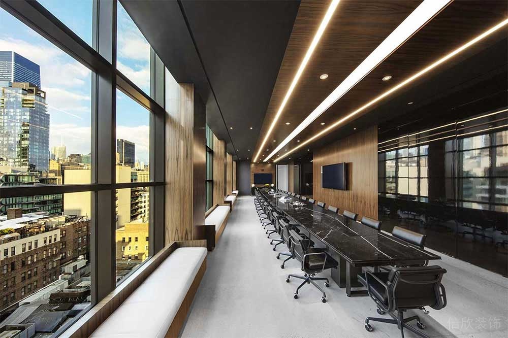 现代风格商务办公室大型会议室装修图