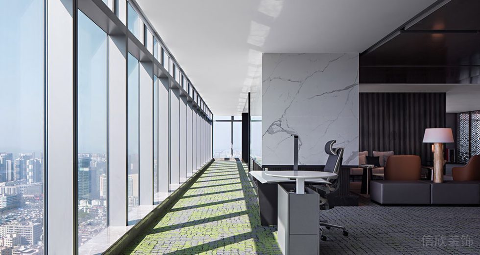 现代风格商务办公室走廊空间设计案例装修图