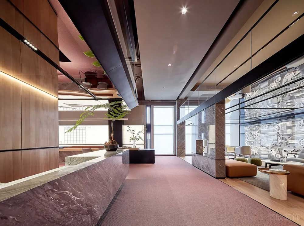 现代轻奢风办公空间案例会客厅设计装修图