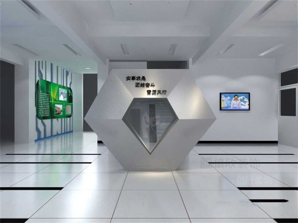 电子公司企业展厅企业LOGO装修设计 电子公司企业展厅企业LOGO装修设计
